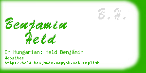 benjamin held business card