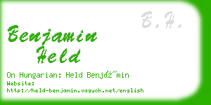 benjamin held business card